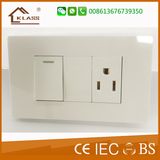 1gang 1way Electric Switch +3pole Wall Socket Easy to Use