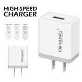 2.4A Fast Mobile Phone USB Charger with Lightning USB Cable