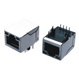 Current Short Shiled 8p8c Ethernet LED Light RJ45 Female Connector