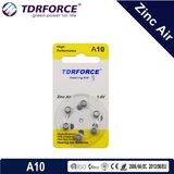 1.4V A10 0.00% Mercury Zinc Air Coin Cell for Hearing Aid with Ce Approved
