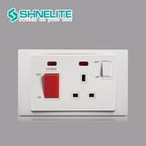 45A Switch and 13A Socket with Neon Ce