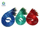 3 Male to 3 Male Transparent RCA Cable for AV