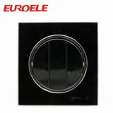 3 Gang 10A Black Color Round Push Button Wall Switch