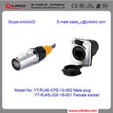 Cat5 RJ45 Ethernet Connector Bulkhead Connector for Vibration Test Equipment