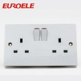 PC White 146*86mm Double Pole Switched Socket