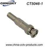 CCTV Male Solderless BNC Connector with Long Metal Boot (CT5046-1)