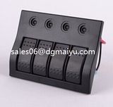 Waterproof 4 Gang LED Carling Rocker Switch Panel Circuit Breaker Switch