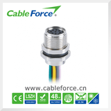M8 8pin Female Panel Rear Mounting Circular Connector with Wires