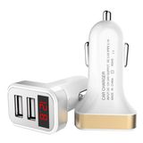 Dual USB Car Charger with LED Digital Display