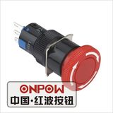 Onpow 16mm Scram Push Button Switch (LAS1-AY-11TS) (Dia. 16mm) (CE, CCC, RoHS, REECH)