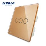 Livolo UK Standard 3gangs Wall Light Electrical Touch Switch Vl-C303-63