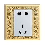 Brass Faceplate Wall Power Socket