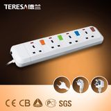 4 Way British Electrical Extension Socket with Individual Switch