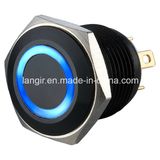 16mm Black Anodized Aluminum Reset Short Body Metal Switch