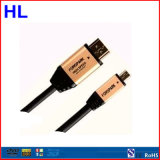 High Quality Dual Color Metal Casing Round HDMI Cable