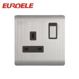 Single Socket British Type Stainless Steel Switched Socket
