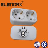 2-Way Electrical Adaptor 230/250V EU White/Black (P8812)