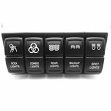 4 Hole Pane Base Kit with Dual USB Charger + DC Voltmeter Meter + Power Socket + on-off Button Switch for 12V-24V Motorbike Boat Riding Mower Tractor Vehicle