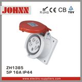 IP44 5p 16A Red Panel Mounted Socket for Industrial