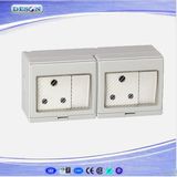IP55 2 Gang Switch and 2 Gang South Africa Socket Waterproof Switch Socket