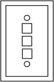 3-Port, Midsize Single-Gang Quick Port Wallplate