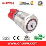 Onpow 19mm Metal Pushbutton Switch (LAS1GQ-11Y/21, CE, CCC, RoHS compliant)