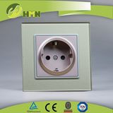 TUV Certified EU Standard Thoughened Glass Schuko Socket Wall Switch