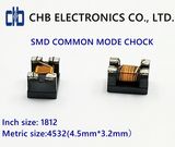 Common Mode Choke, High Frequency~1GHz, Size: 4.5mm*3.2mm (1812) , Impedance~1000ohm at 100MHz, Rated Current~1.0A, Rated Voltage~50V, Dcr=0.4ohm