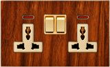 UK Double 13A Multi-Functional Switched Socket with Neon (N5)