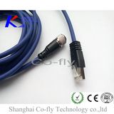 Moulded M12 Female Electrical Connector with RJ45 Male Adapter Plug