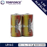 Mercury&Cadmium Free China Factory Ultra Alkaline Battery Shrink Pack (LR14/C Size/AM2 Size)