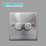 British Standard 250W 2 Gang Dimmer Switch, Single Pole