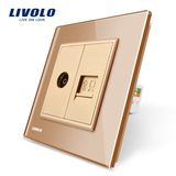 Livolo 2 Gangs Wall TV and Computer Socket Outlet Vl-C791vc-13/15
