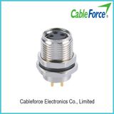 M8 3pin Female Front Fastened Connector with PCB Contacts