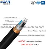 Aycwy, Al/PVC/EPDM/Cws+Cts/PVC, Underground Power Cable, 0.6/1kv, Msz IEC 502