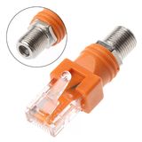 F Female to RJ45 Male Coaxial Barrel Coupler Adapter Cable RJ45 to RF Connector Converter