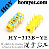 3.5mm 6pin Stereo Audio Jack Colorful DIP Phone Jack (HY-313B-YE)