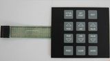 Black 12 Keys PC Flexible Waterproof Membrane Switches for Audio Equipment