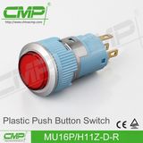 16mm Latching Red Light Plastic Button Switch