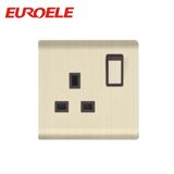 British Type Champagne Gold Color 13A Single Socket