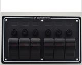 Excellent 6 Gang 12V 24V Aluminum LED Rocker Switch Panel with Circuit Breakers