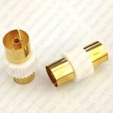 Golden PAL TV Female to Female Connector RF Coaxial Connector