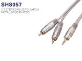 3.5mm Stereo Plug to 2 RCA Cable