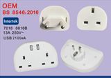 BS8546 Universal EU to UK Travel Power Plug Adapter Converter with USB