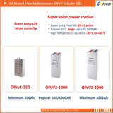 Gel Opzv Battery 2V3000ah Solar Wind Marine Power Systems Opzv2-3000