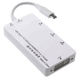 4 in 1 1080P USB 3.1 Type C to VGA HDMI DVI Cable Adapter for New MacBook with Audio Output