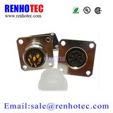 Solder Type Female Panel Mount Circular M16 Connector with 4 Hole Flange