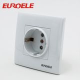 PC White One Gang Schuko Socket with Grounding