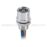 M8 4pin Female Panel Mount Connector with Ce Certification Rear Festened