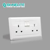 UK Standard 13AMP 2 Gang Double Pole Wall Switch Socket